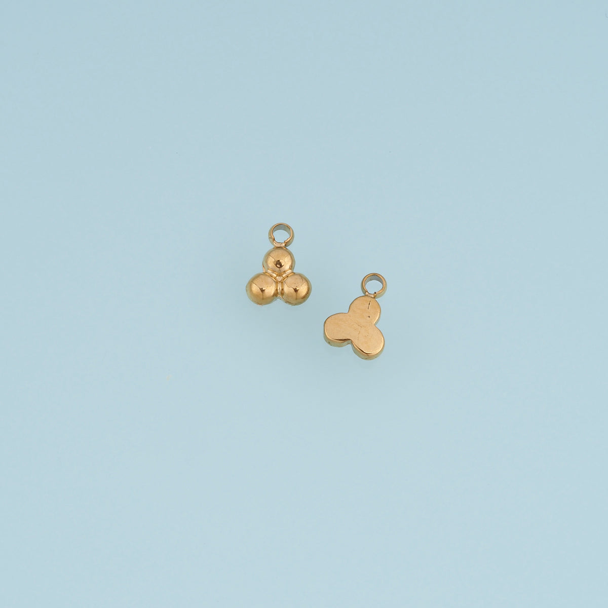 Triple Ball Pendant,14K Gold Silver Puffy Beaded Cluster Charm DIY Charm for Necklace Bracelet Making