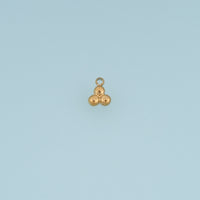 Triple Ball Pendant,14K Gold Silver Puffy Beaded Cluster Charm DIY Charm for Necklace Bracelet Making