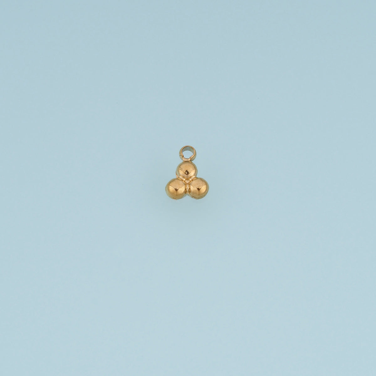 Triple Ball Pendant,14K Gold Silver Puffy Beaded Cluster Charm DIY Charm for Necklace Bracelet Making