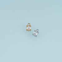 Oval Crystal Pendant,14K Gold Silver Clear Faceted Gemstone Charm DIY Charm for Necklace Bracelet Making