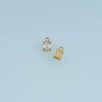 Oval Crystal Pendant,14K Gold Silver Clear Faceted Gemstone Charm DIY Charm for Necklace Bracelet Making