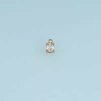 Oval Crystal Pendant,14K Gold Silver Clear Faceted Gemstone Charm DIY Charm for Necklace Bracelet Making