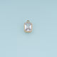 Rectangular Crystal Pendant,14K Gold Clear Faceted Stone Charm DIY Charm for Necklace Bracelet Making