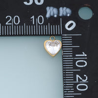 Heart Crystal Pendant,14K Gold Silver Black Clear Faceted Heart Charm DIY Charm for Necklace Bracelet Making