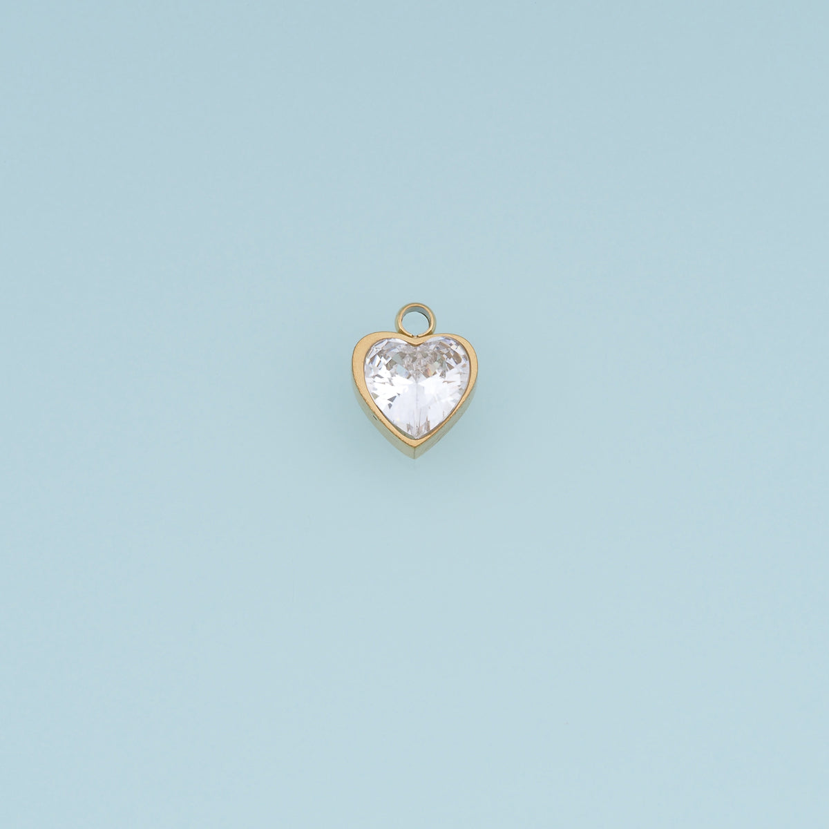Heart Crystal Pendant,14K Gold Silver Black Clear Faceted Heart Charm DIY Charm for Necklace Bracelet Making