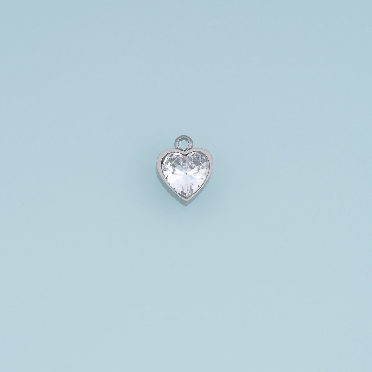 Heart Crystal Pendant,14K Gold Silver Black Clear Faceted Heart Charm DIY Charm for Necklace Bracelet Making