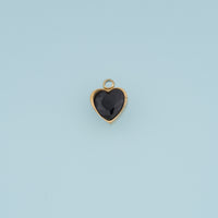 Heart Crystal Pendant,14K Gold Silver Black Clear Faceted Heart Charm DIY Charm for Necklace Bracelet Making