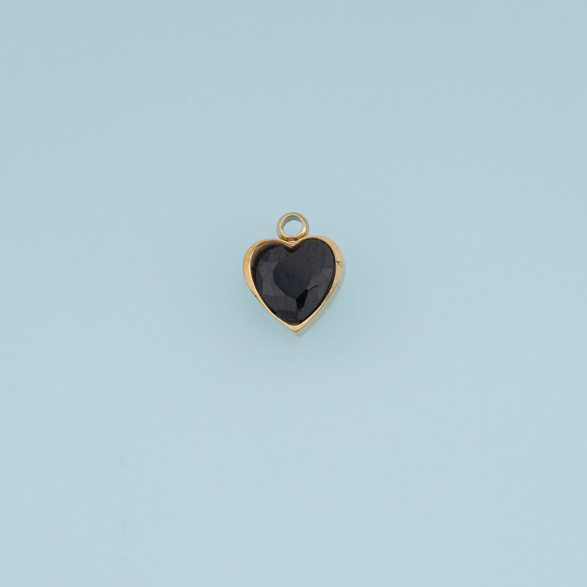 Heart Crystal Pendant,14K Gold Silver Black Clear Faceted Heart Charm DIY Charm for Necklace Bracelet Making