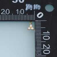 Three Round Crystal Pendant,14K Gold Silver Sparkling Trio Stone Charm DIY Charm for Necklace Bracelet Making