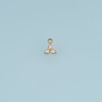 Three Round Crystal Pendant,14K Gold Silver Sparkling Trio Stone Charm DIY Charm for Necklace Bracelet Making