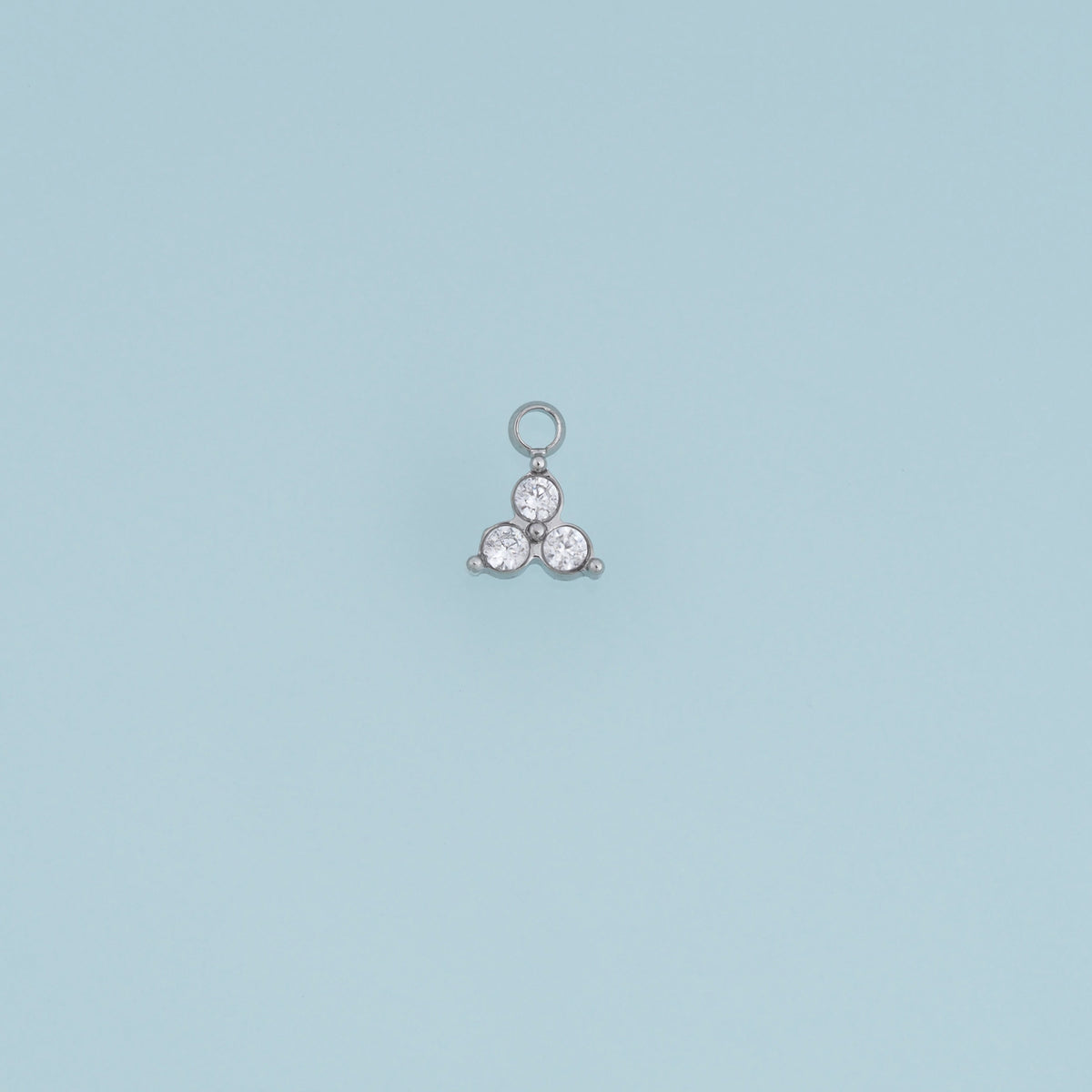 Three Round Crystal Pendant,14K Gold Silver Sparkling Trio Stone Charm DIY Charm for Necklace Bracelet Making