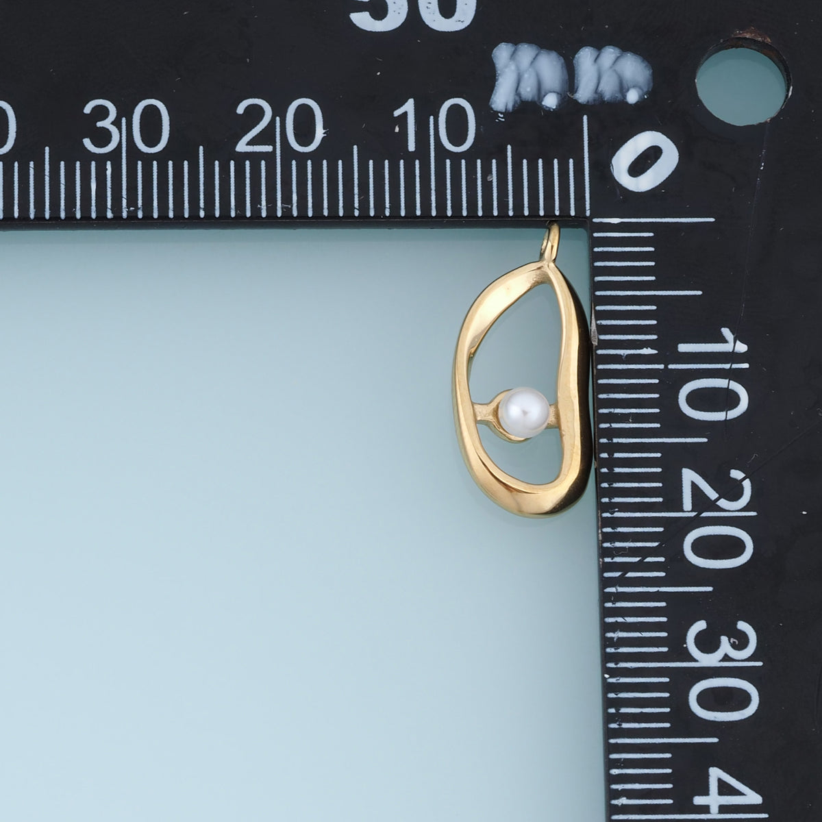 Open Oval Pearl Pendant,14K Gold Sculptural Geometric Pearl Charm DIY Charm for Necklace Bracelet Making