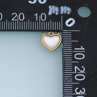 White Heart Pendant,14K Gold Mother of Pearl Style Heart Charm DIY Charm for Necklace Bracelet Making