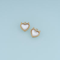 White Heart Pendant,14K Gold Mother of Pearl Style Heart Charm DIY Charm for Necklace Bracelet Making