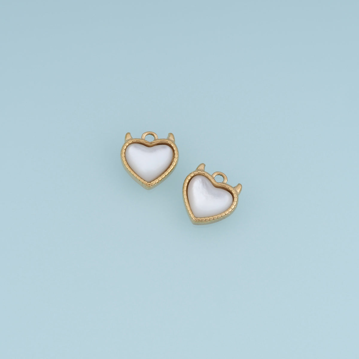 White Heart Pendant,14K Gold Mother of Pearl Style Heart Charm DIY Charm for Necklace Bracelet Making