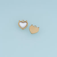 White Heart Pendant,14K Gold Mother of Pearl Style Heart Charm DIY Charm for Necklace Bracelet Making