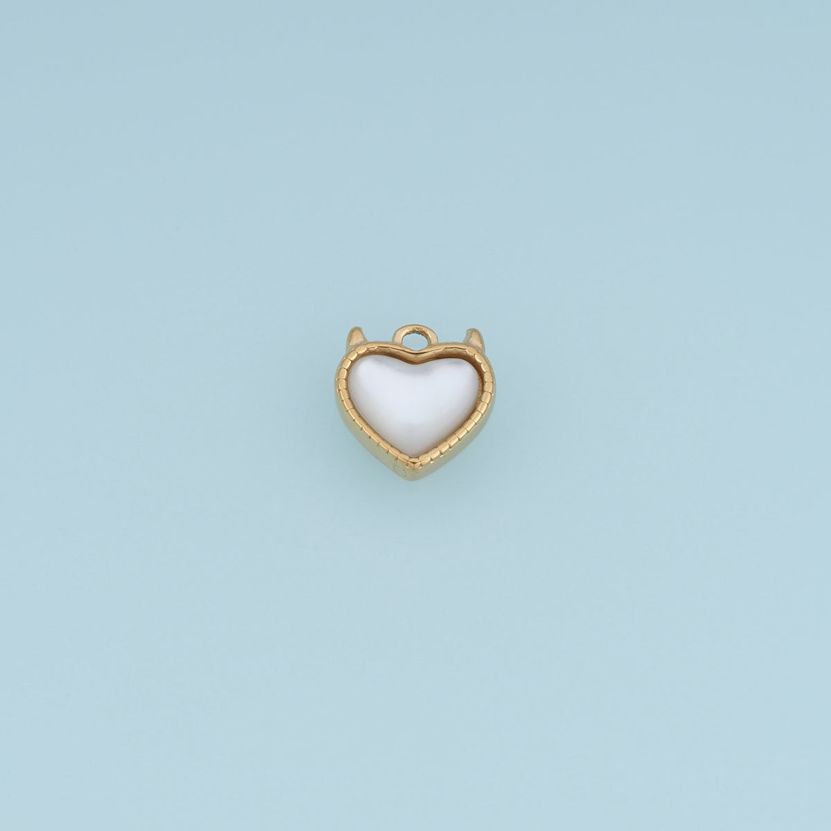 White Heart Pendant,14K Gold Mother of Pearl Style Heart Charm DIY Charm for Necklace Bracelet Making