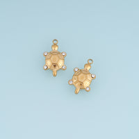 Turtle Shell Pendant,14K Gold Crystal Sea Turtle Charm DIY Charm for Necklace Bracelet Making