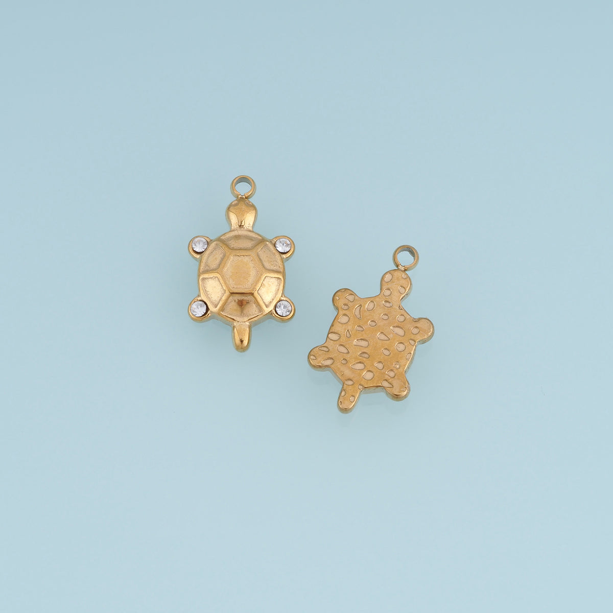 Turtle Shell Pendant,14K Gold Crystal Sea Turtle Charm DIY Charm for Necklace Bracelet Making
