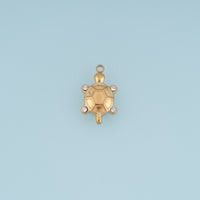 Turtle Shell Pendant,14K Gold Crystal Sea Turtle Charm DIY Charm for Necklace Bracelet Making