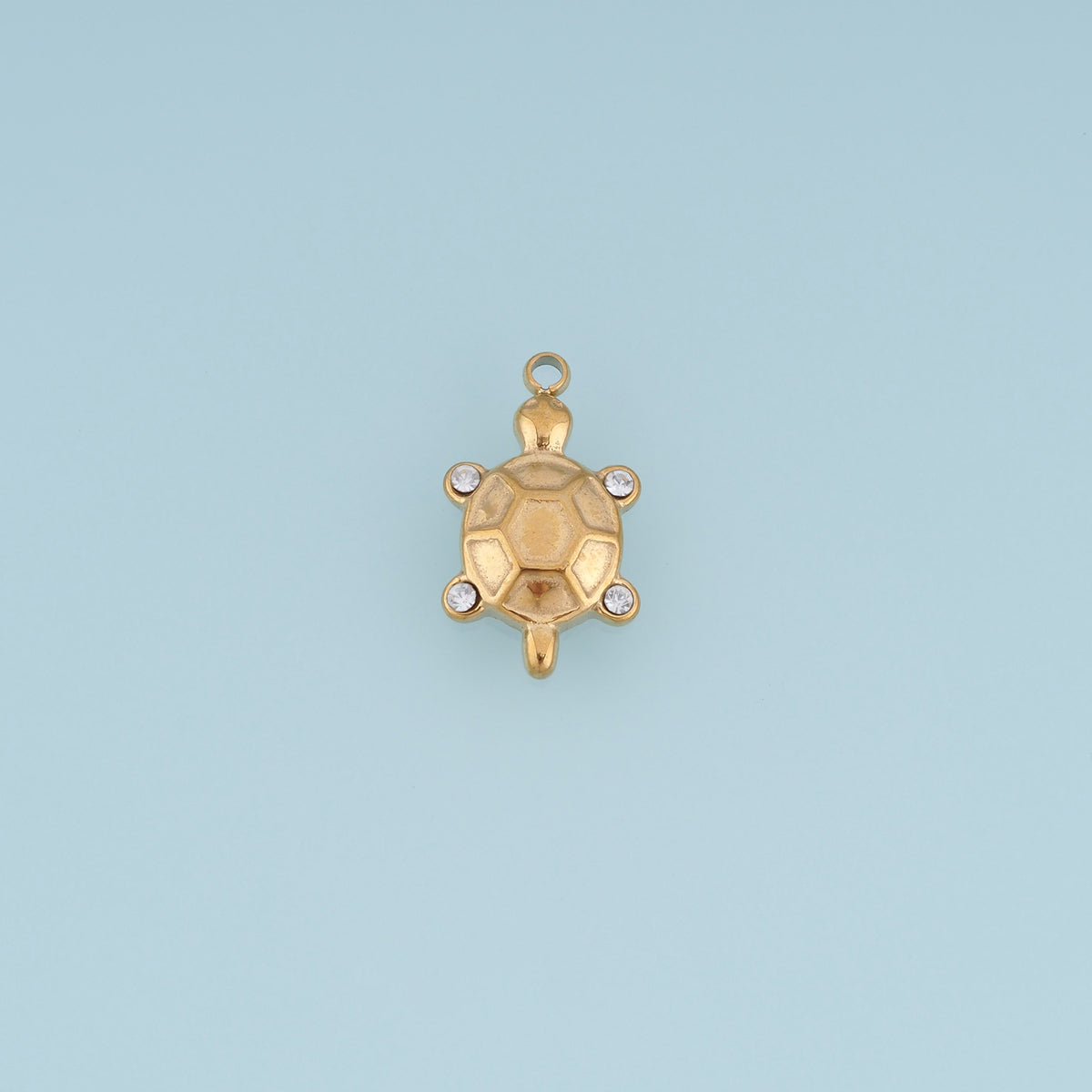 Turtle Shell Pendant,14K Gold Crystal Sea Turtle Charm DIY Charm for Necklace Bracelet Making