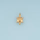 Turtle Shell Pendant,14K Gold Crystal Sea Turtle Charm DIY Charm for Necklace Bracelet Making