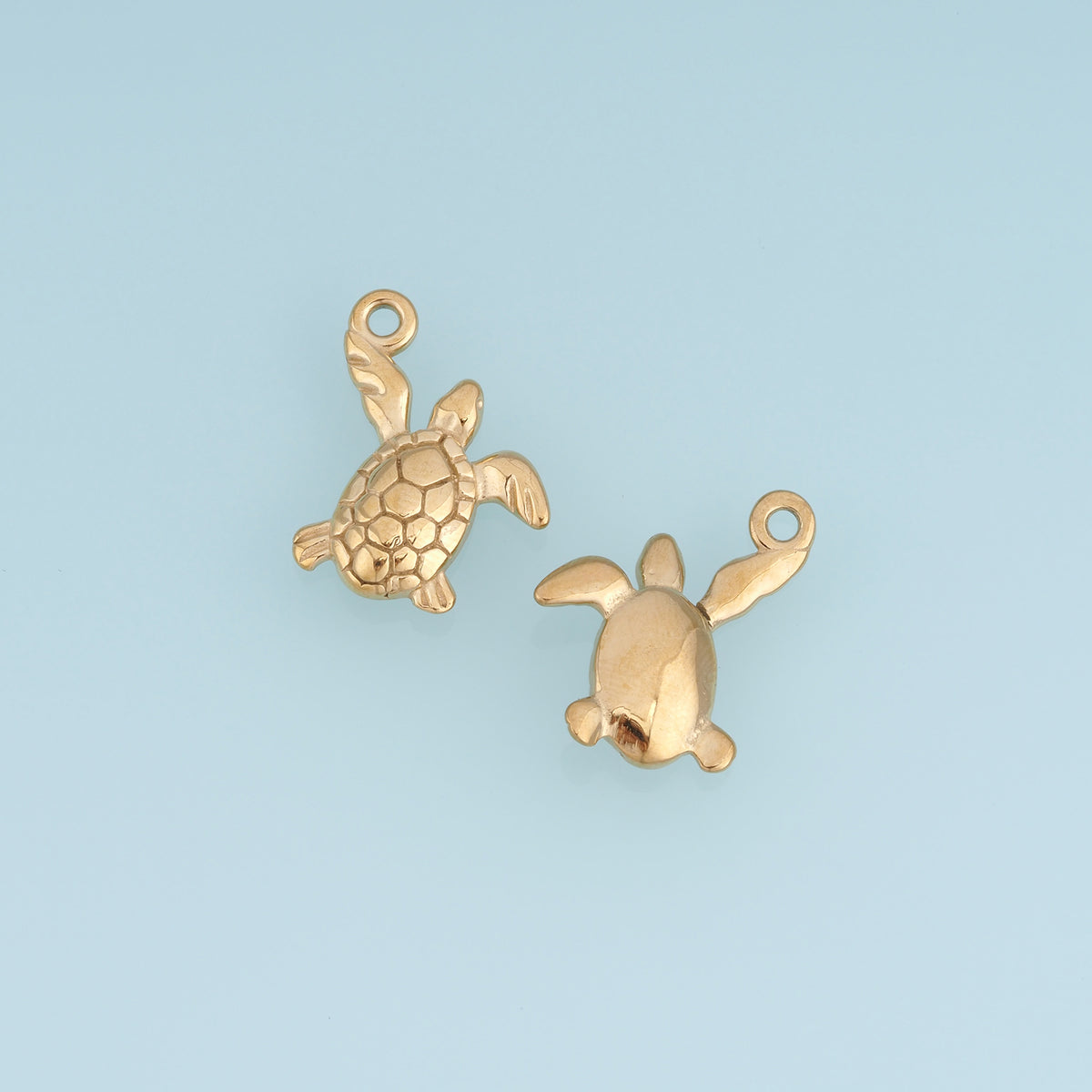 Sea Turtle Pendant,14K Gold Silver Textured Turtle Shell Charm DIY Charm for Necklace Bracelet Making