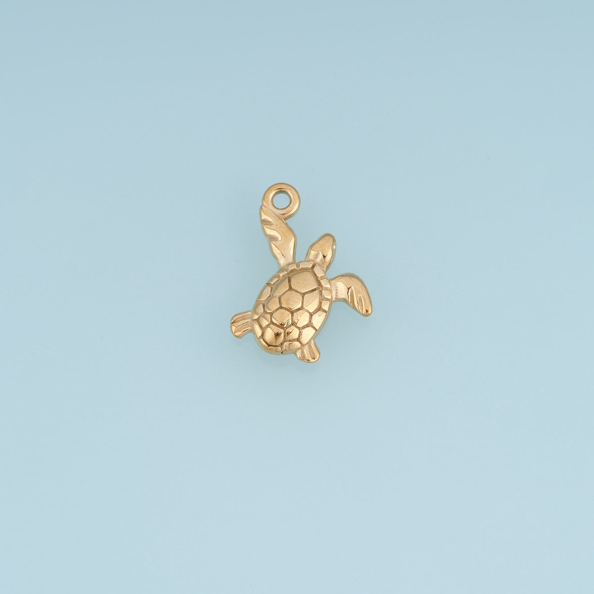 Sea Turtle Pendant,14K Gold Silver Textured Turtle Shell Charm DIY Charm for Necklace Bracelet Making
