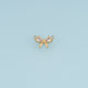 Crystal Bow Connector,14K Gold Silver Dainty Ribbon Charm DIY Connector for Necklace Bracelet Making