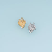 Scallop Shell Crystal Pendant,14K Gold Silver Ocean Seashell Charm DIY Charm for Necklace Bracelet Making