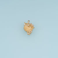 Scallop Shell Crystal Pendant,14K Gold Silver Ocean Seashell Charm DIY Charm for Necklace Bracelet Making