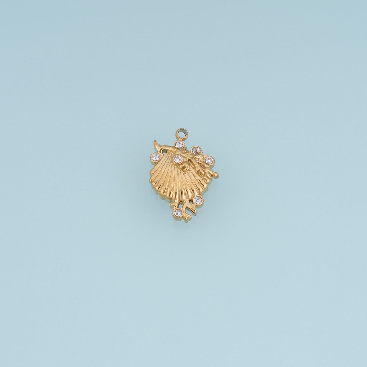 Scallop Shell Crystal Pendant,14K Gold Silver Ocean Seashell Charm DIY Charm for Necklace Bracelet Making