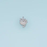 Scallop Shell Crystal Pendant,14K Gold Silver Ocean Seashell Charm DIY Charm for Necklace Bracelet Making