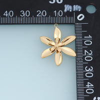 Layered Flower Pendant,14K Gold Silver Six Petal Blossom with Five Petal Center DIY Charm for Necklace Bracelet Making