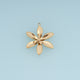 Layered Flower Pendant,14K Gold Silver Six Petal Blossom with Five Petal Center DIY Charm for Necklace Bracelet Making
