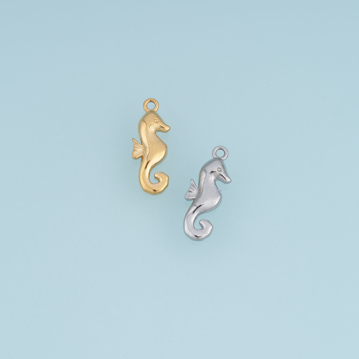 Seahorse Pendant,14K Gold Silver Ocean Animal Charm DIY Charm for Necklace Bracelet Making