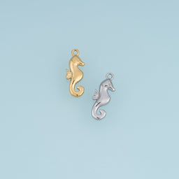 Seahorse Pendant,14K Gold Silver Ocean Animal Charm DIY Charm for Necklace Bracelet Making
