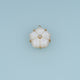 White Pearl Flower Pendant,14K Gold Carved Shell Blossom Crystal Charm DIY Charm for Necklace Bracelet Making