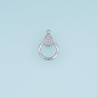 Teardrop Crystal Circle Pendant,14K Gold Silver Open Ring Geometric Charm DIY Charm for Necklace Bracelet Making