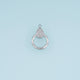 Teardrop Crystal Circle Pendant,14K Gold Silver Open Ring Geometric Charm DIY Charm for Necklace Bracelet Making