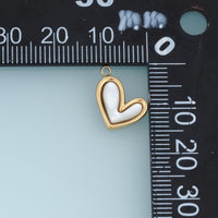 Asymmetric White Heart Pendant,14K Gold Inlaid Heart Charm DIY Charm for Necklace Bracelet Making