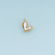 Asymmetric White Heart Pendant,14K Gold Inlaid Heart Charm DIY Charm for Necklace Bracelet Making