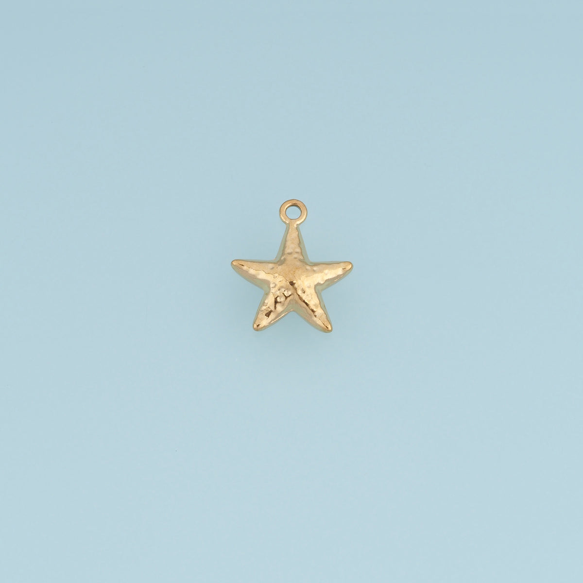 Textured Starfish Pendant,14K Gold Silver Ocean Starfish Charm DIY Charm for Necklace Bracelet Making