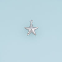 Textured Starfish Pendant,14K Gold Silver Ocean Starfish Charm DIY Charm for Necklace Bracelet Making