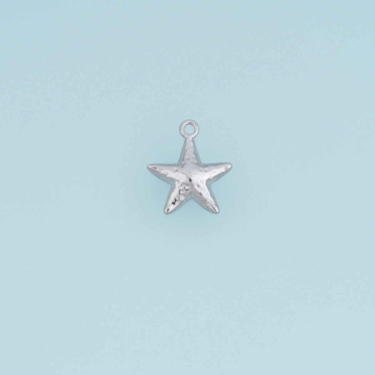 Textured Starfish Pendant,14K Gold Silver Ocean Starfish Charm DIY Charm for Necklace Bracelet Making
