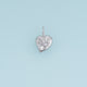 Sculpted Heart Leaf Pendant,14K Gold Crystal Accent Botanical Charm DIY Charm for Necklace Bracelet Making
