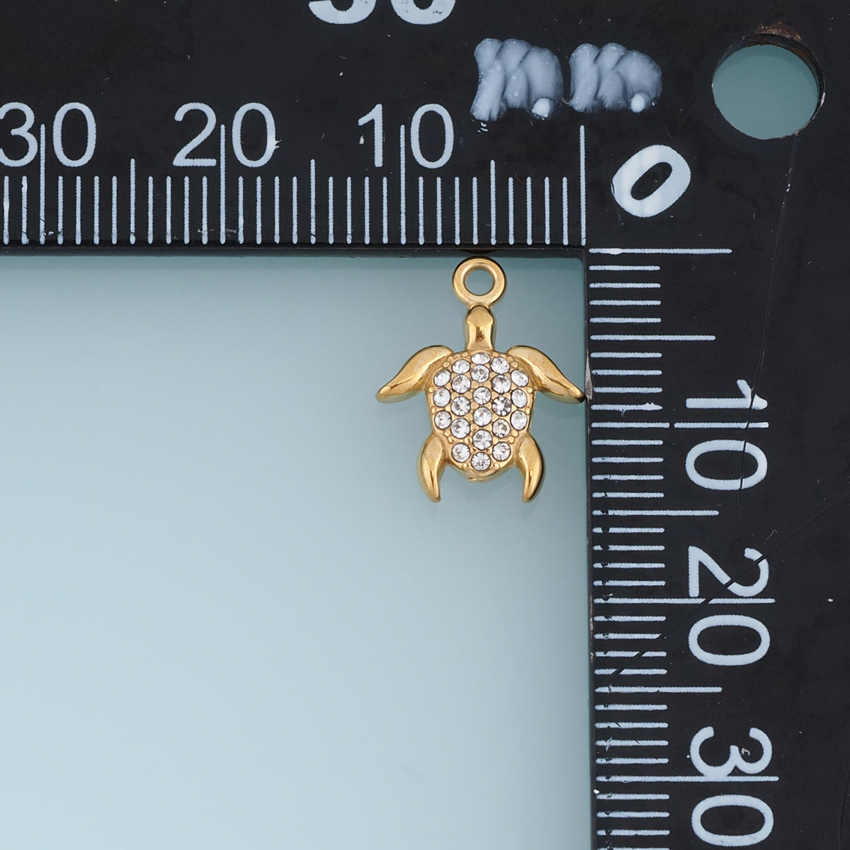 Sea Turtle Crystal Pendant,14K Gold Sparkling Rhinestone Turtle Charm DIY Charm for Necklace Bracelet Making