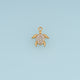Sea Turtle Crystal Pendant,14K Gold Sparkling Rhinestone Turtle Charm DIY Charm for Necklace Bracelet Making