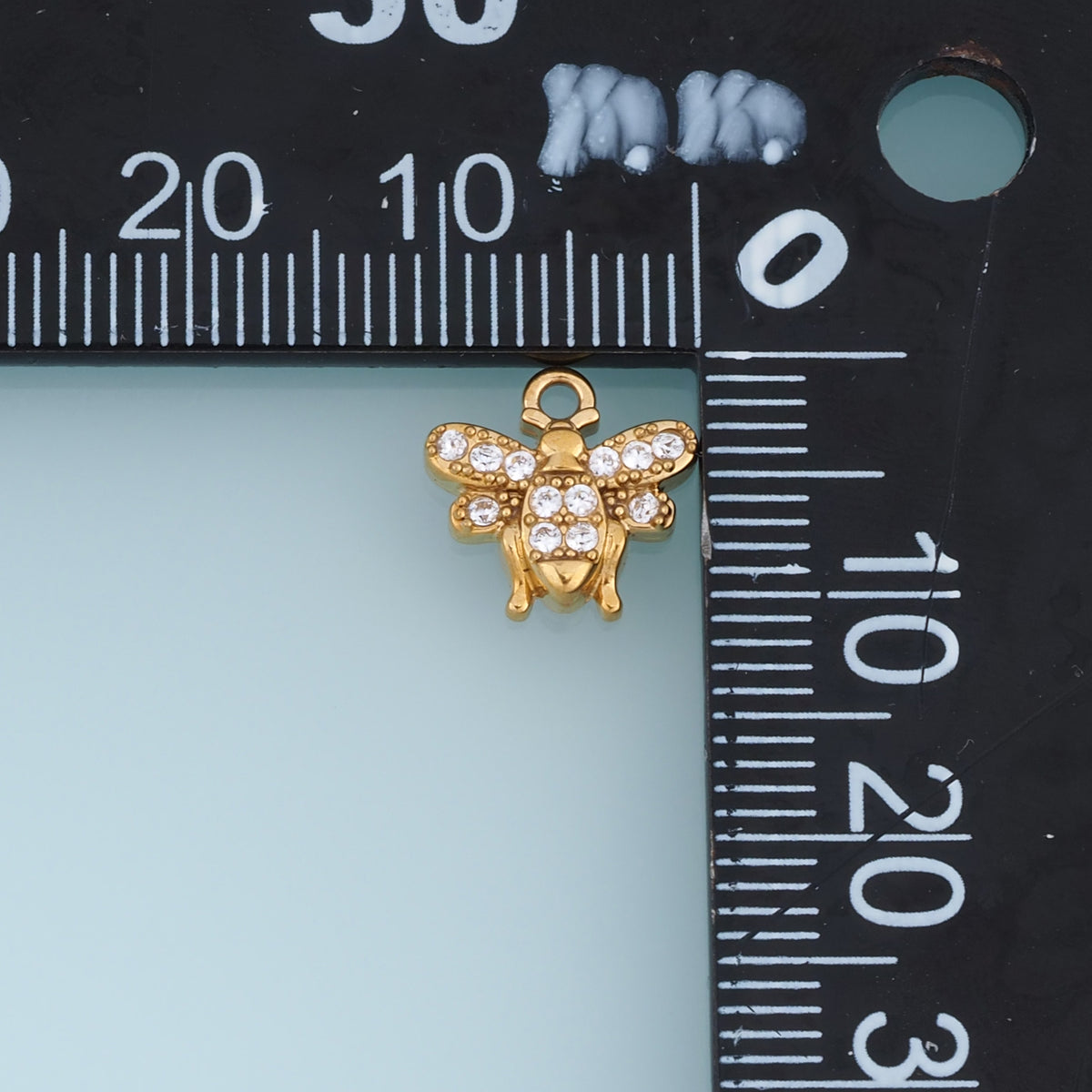 Crystal Bee Pendant,14K Gold Sparkling Rhinestone Honey Bee Charm DIY Charm for Necklace Bracelet Making