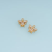 Crystal Bee Pendant,14K Gold Sparkling Rhinestone Honey Bee Charm DIY Charm for Necklace Bracelet Making